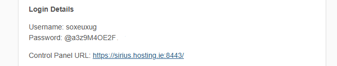 Welcome Email Login Details