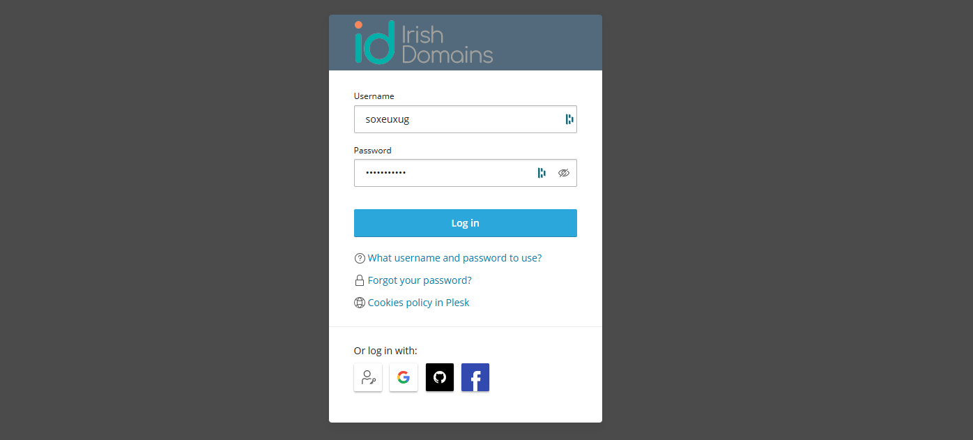 Plesk Login Page